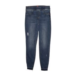 SPANX $128 Distressed Stretch Denim Skinny Jeans Jeggings Released Hem Medium